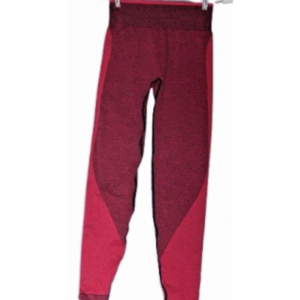 PINK Victoria's Secret Seamless High Rise Leggings M Burgundy Red Athleisure